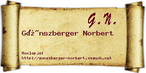 Günszberger Norbert névjegykártya