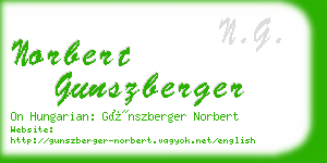 norbert gunszberger business card